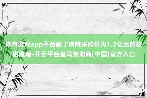 体育游戏app平台砸了病院采购价为1.2亿元的核磁建造-开云平台皇马赞助商(中国)官方入口